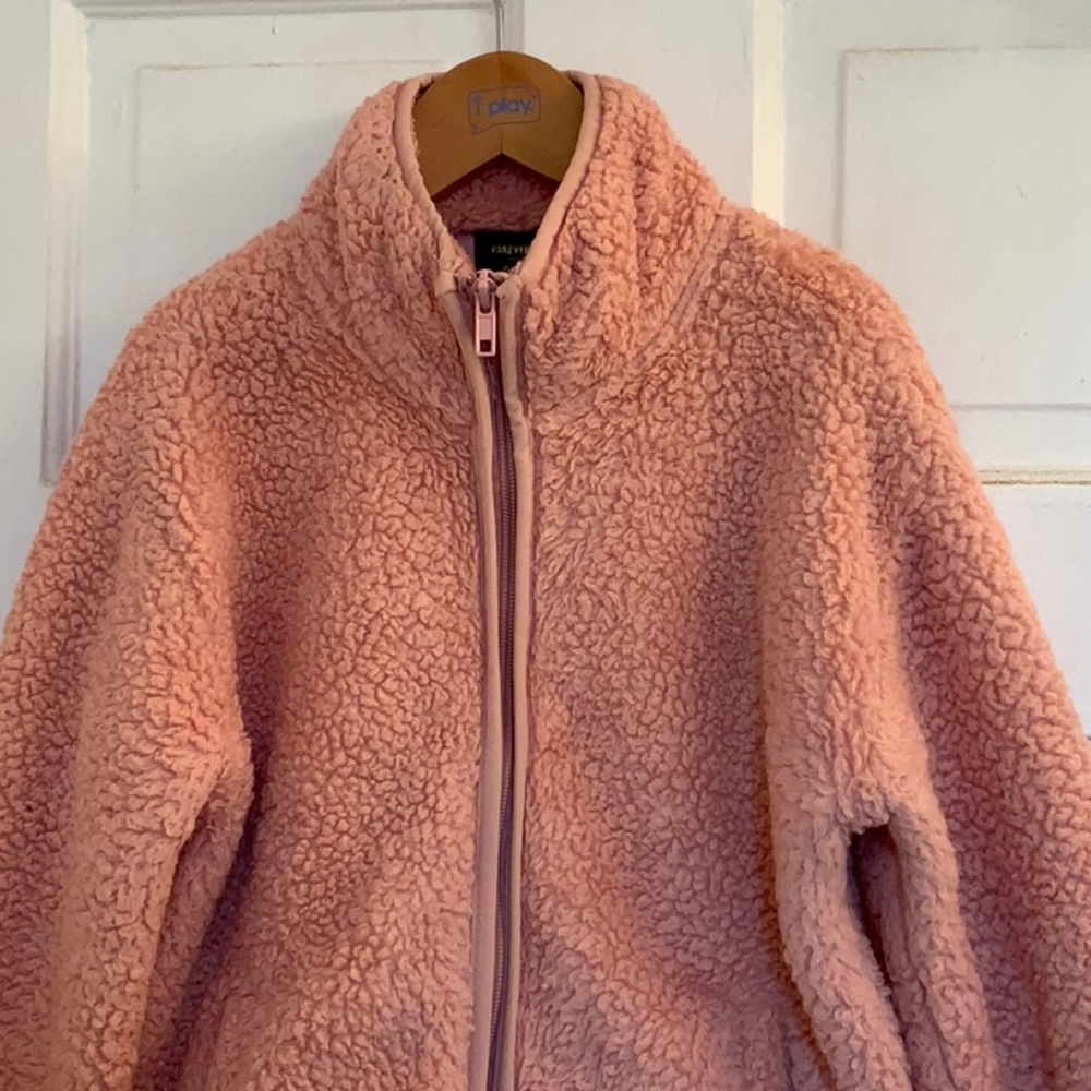 Forever 21 girls teddy bear fleece jacket in size 9 - 10